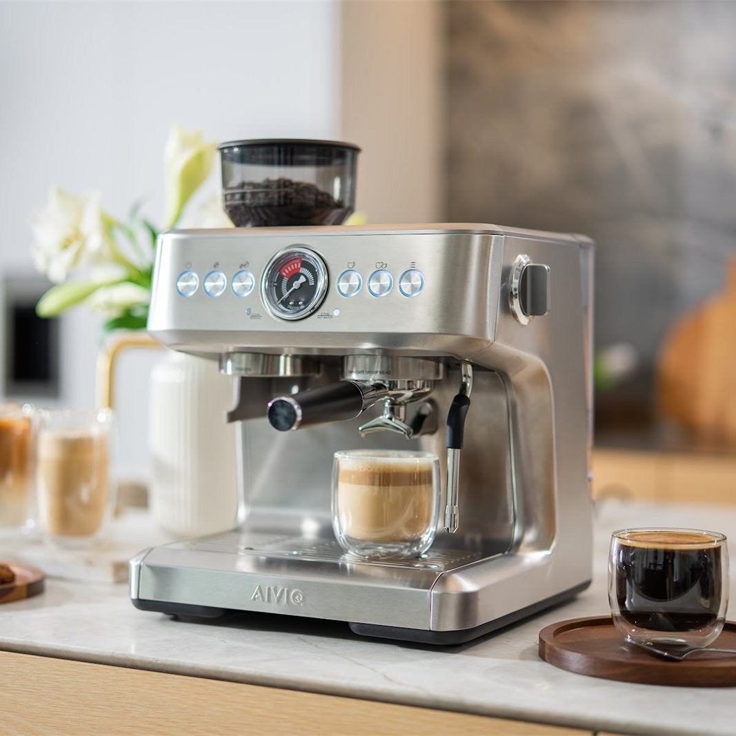 Aspire Brew: das Ergebnis: Latte auf der Abtropfschale